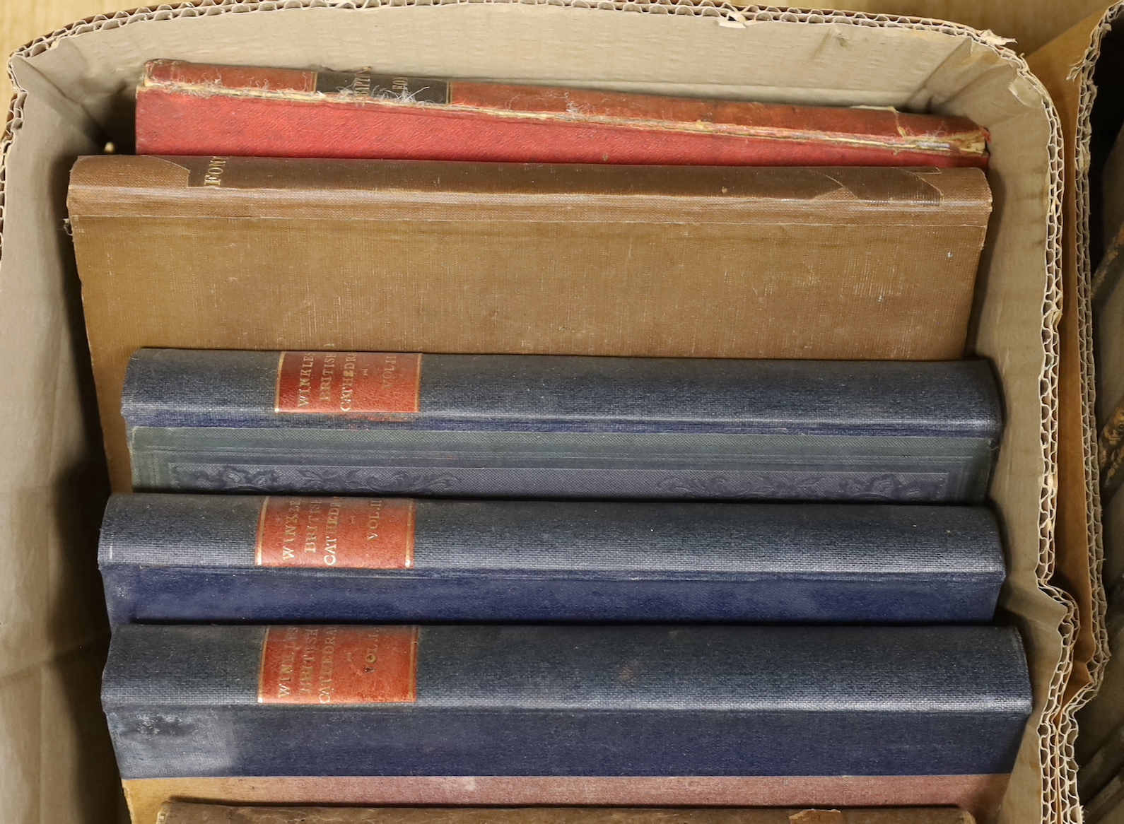 Storer, James- History and Antiquities of the Cathedral Churches of Great Britain, 4 vols., 4 additional engraved titles and 274 engraved plates and plans [correct as list], near contemporary maroon half morocco, gilt to